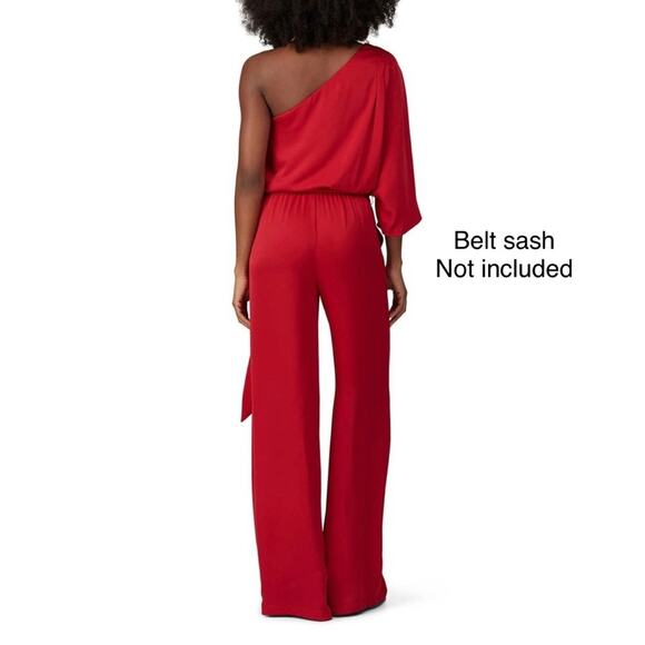 Ramy Brook Jumpsuit Tessa One Shoulder Half Sleeve Red Size Large - Picture 7 of 11
